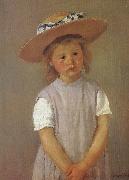 Mary Cassatt The gril wearing the strawhat France oil painting artist